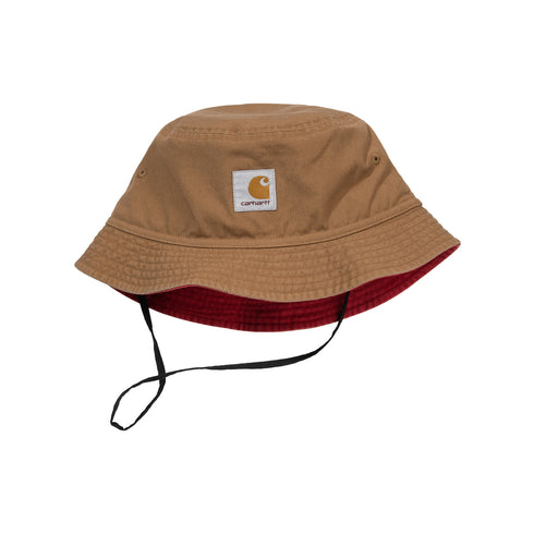 Carhartt WIP Heston Bucket Hat Hamilton Brown/Cherry I032129_1OB_XX Degli Uberti